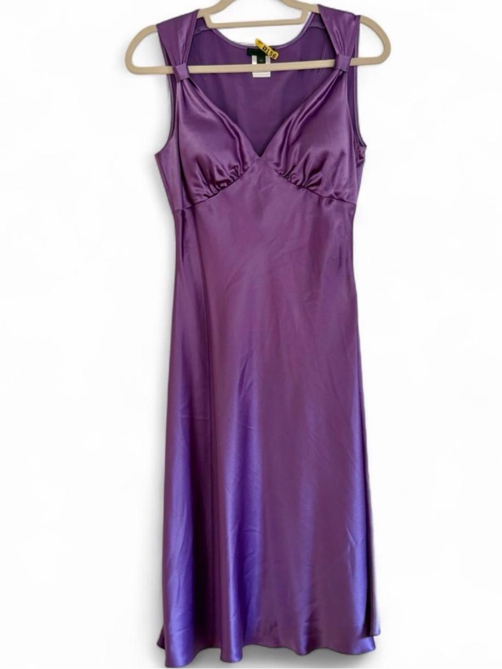 Vintage Silk Purple Midi Dress Size 40